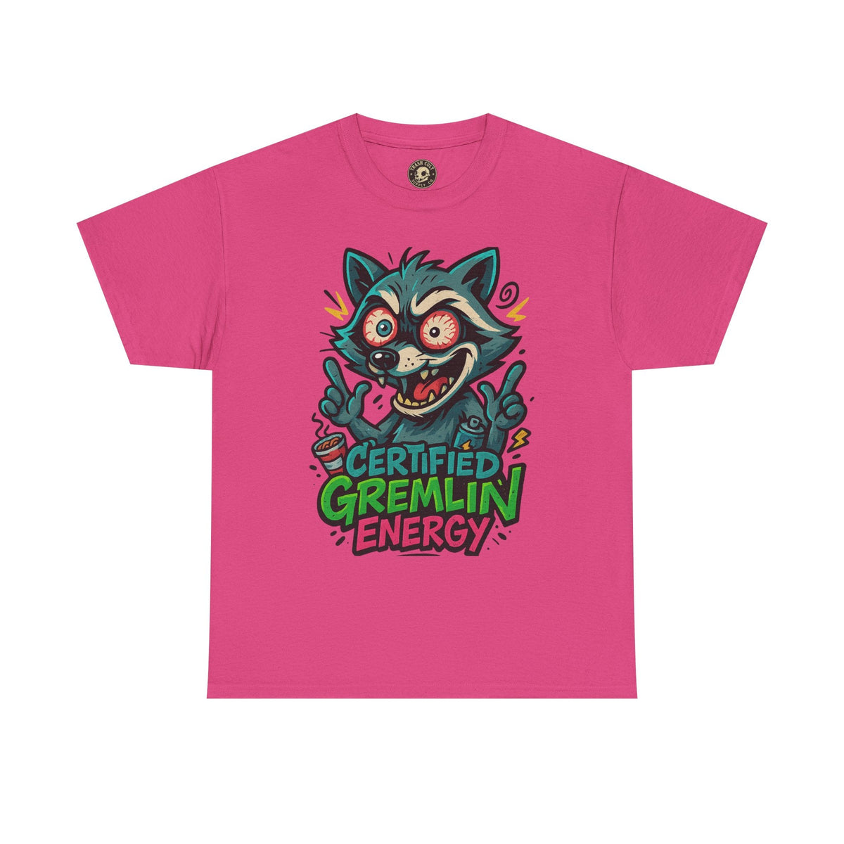 Certified Gremlin Energy Tee – ADHD Raccoon Shirt, Funny Unisex T-Shirt, Graffiti Style Gift for Goblins & Night Owls