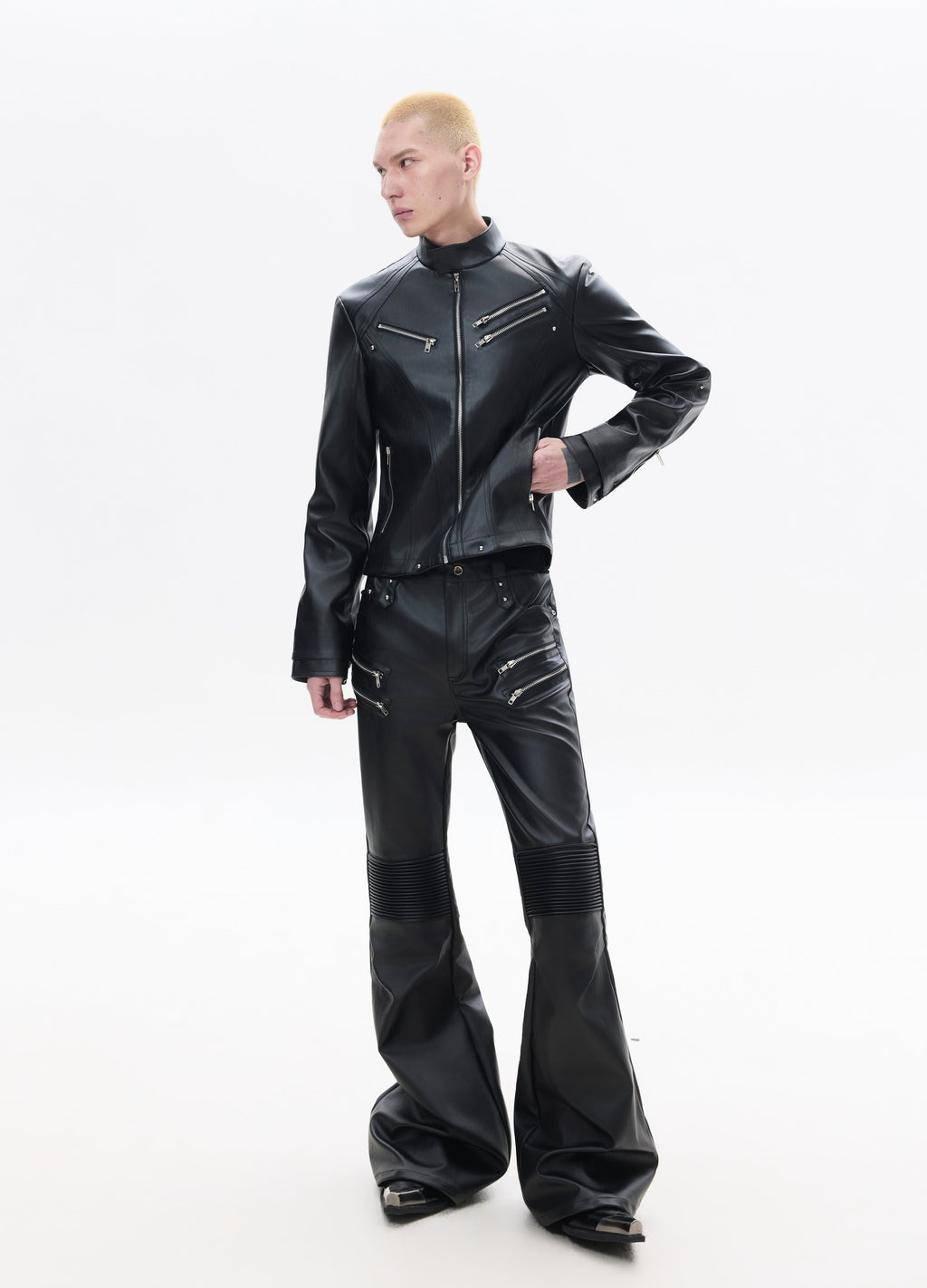 26SS DECONSTRUCT ZIP BIKER JACKET
