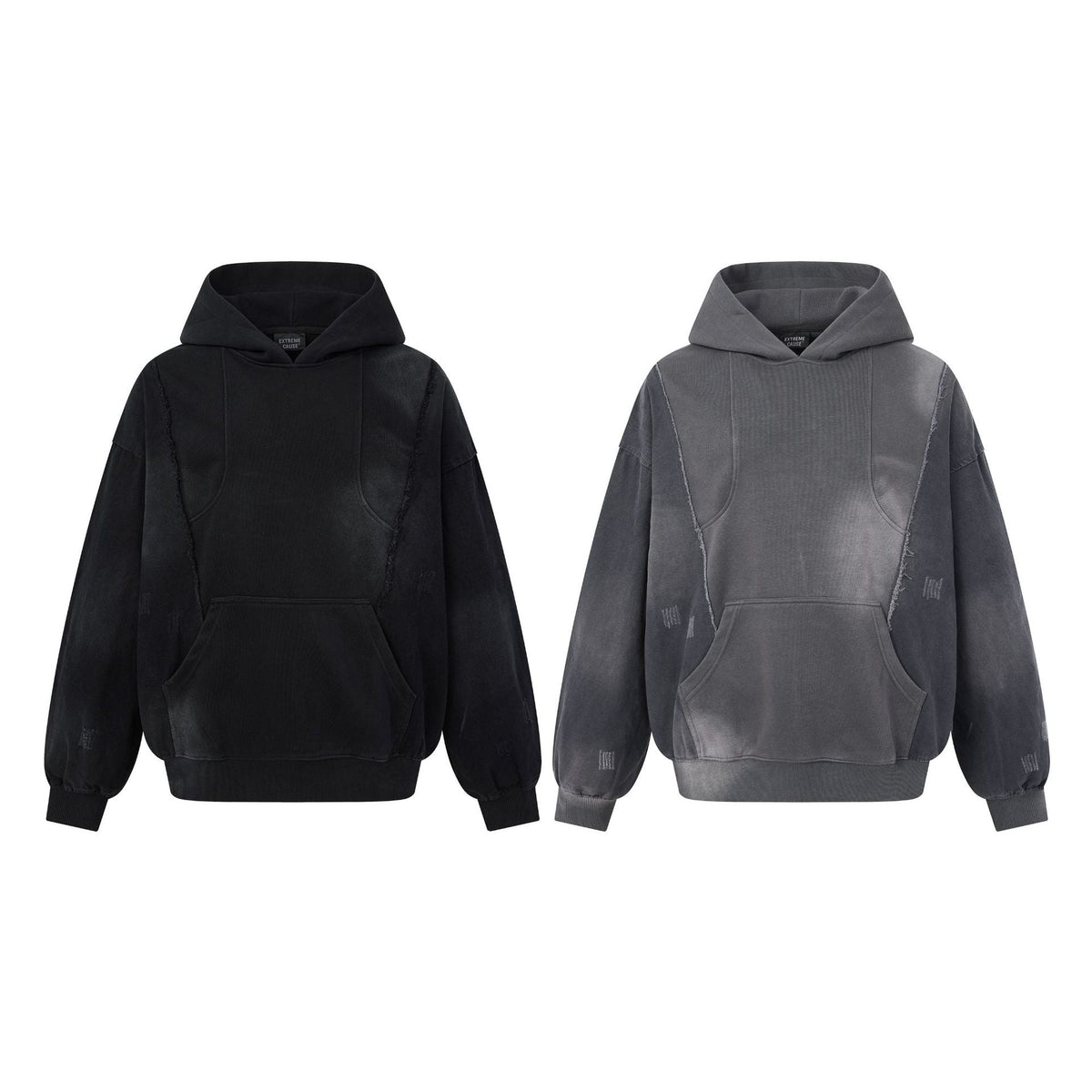 Street-style Outfit Featuring A Deconstructed Washed-and-distressed Vintage-textured Hoodie