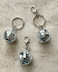 Retro Disco Ball Zipper Pull Bag Charm Keychain