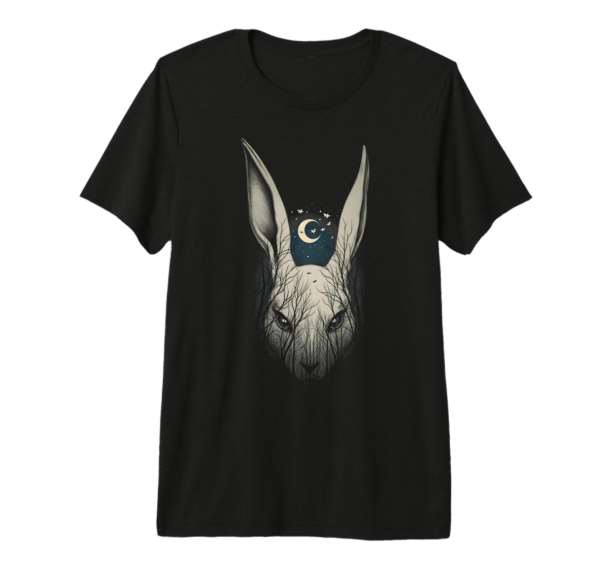 Creepy Bunny Rabbits Alt Goth Grunge Horror T-Shirt - Graphic Print Unisex