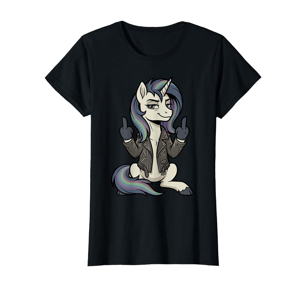 Sarcastic Unicorn Punk Rock Attitude T-Shirt - Unique Graphic Unisex