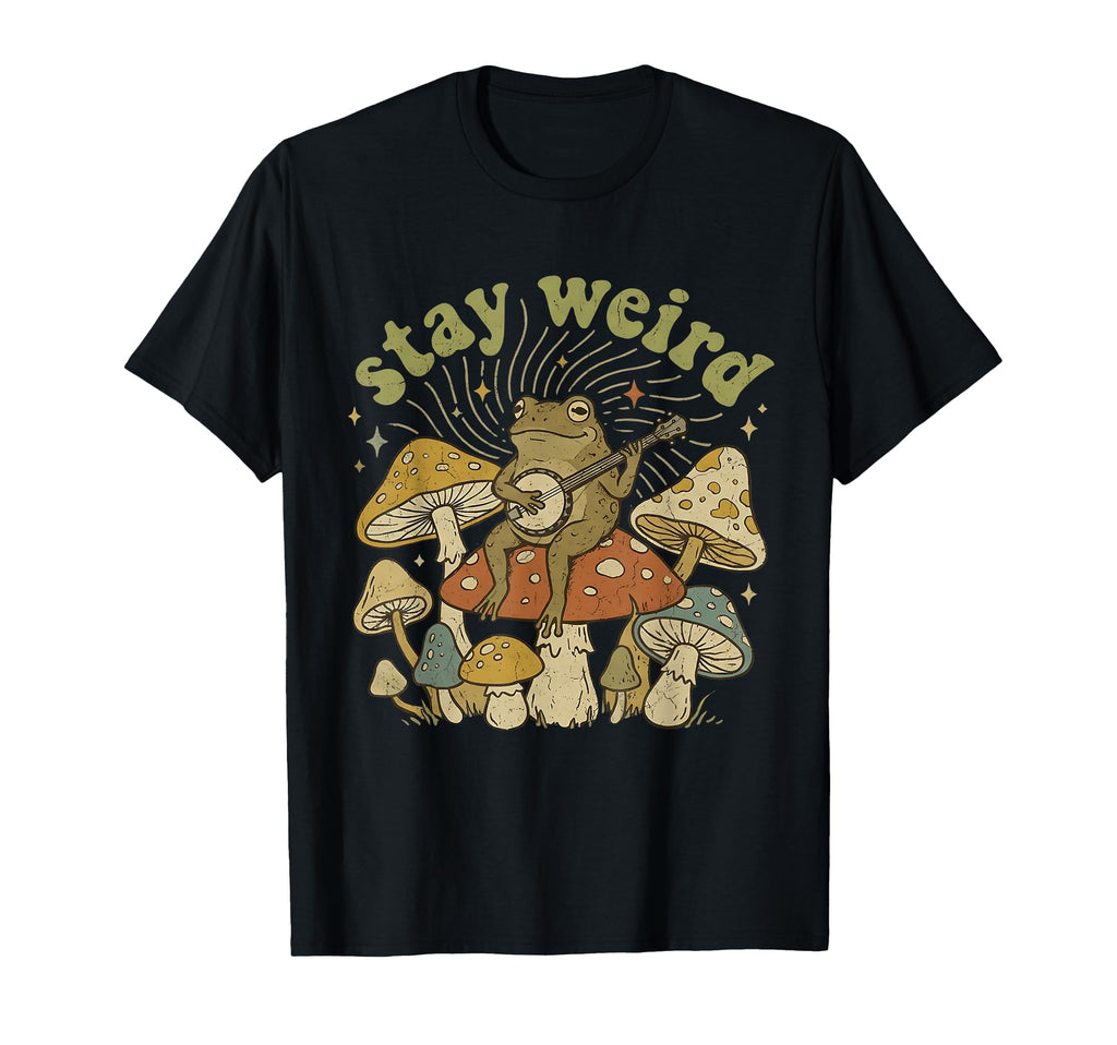 Stay Weird Frog Quirky Hippie Y2K T-Shirt - Streetwear Style Unisex