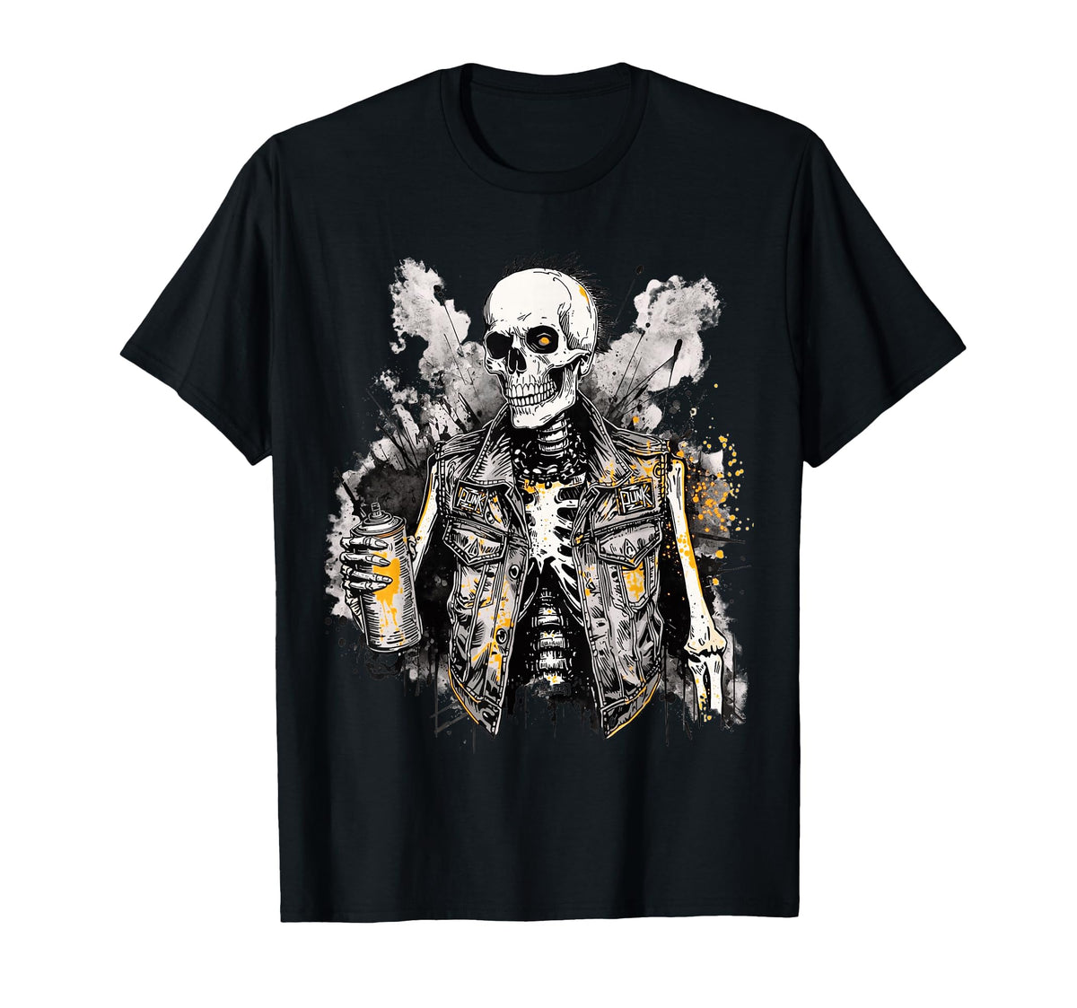 Grunge Rock Skeleton Graffiti Artist Punk T-Shirt - Trendy Graphic Unisex
