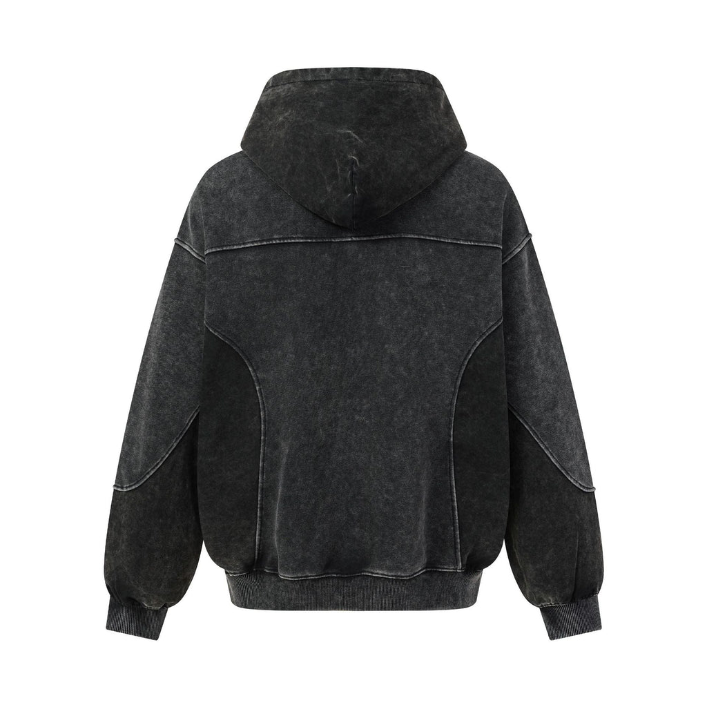 Street-style Outfit Featuring A Deconstructed Washed-and-distressed Vintage-textured Hoodie