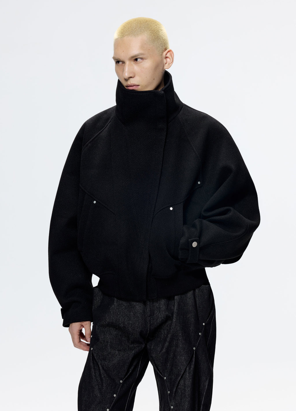 25FW DECONSTRUCT SLANT WOOL COAT