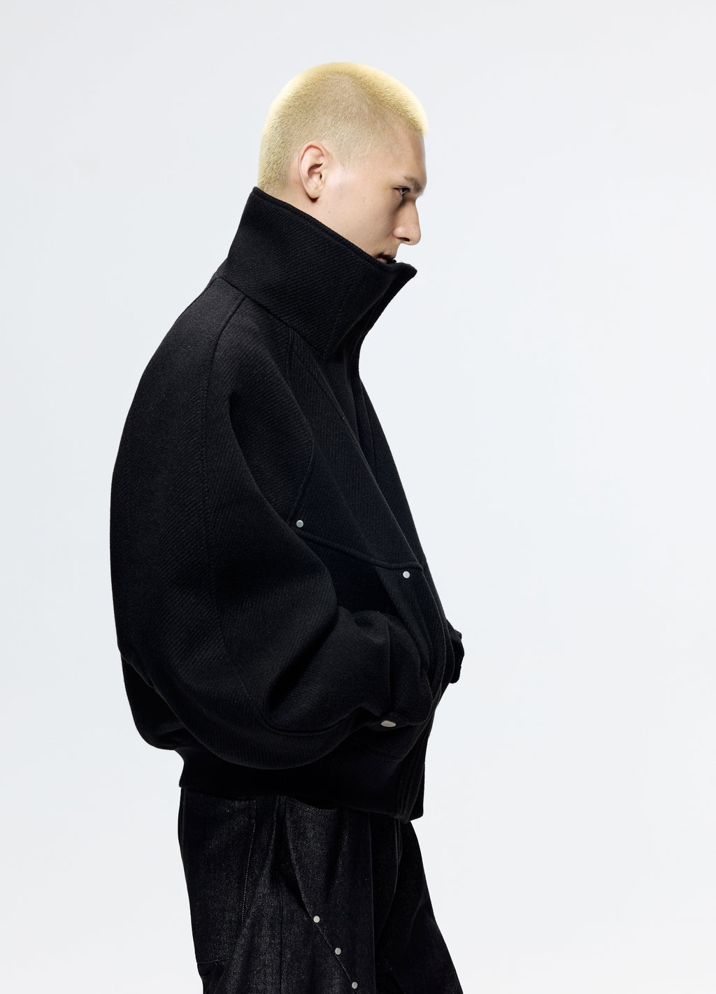 25FW DECONSTRUCT SLANT WOOL COAT