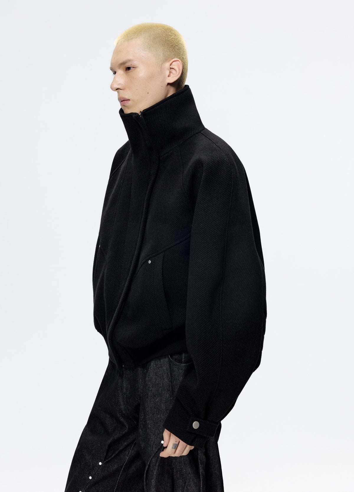 25FW DECONSTRUCT SLANT WOOL COAT