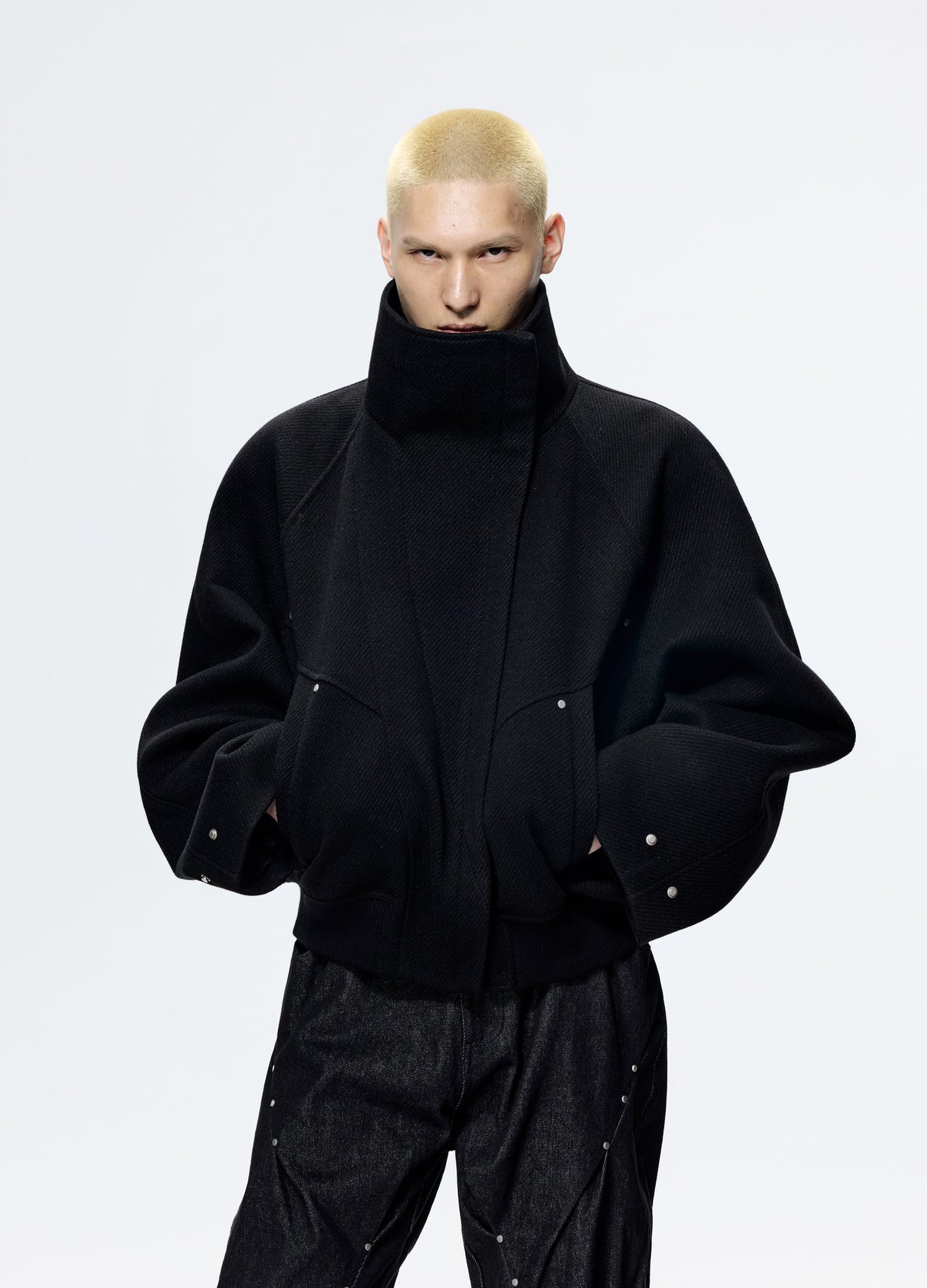 25FW DECONSTRUCT SLANT WOOL COAT