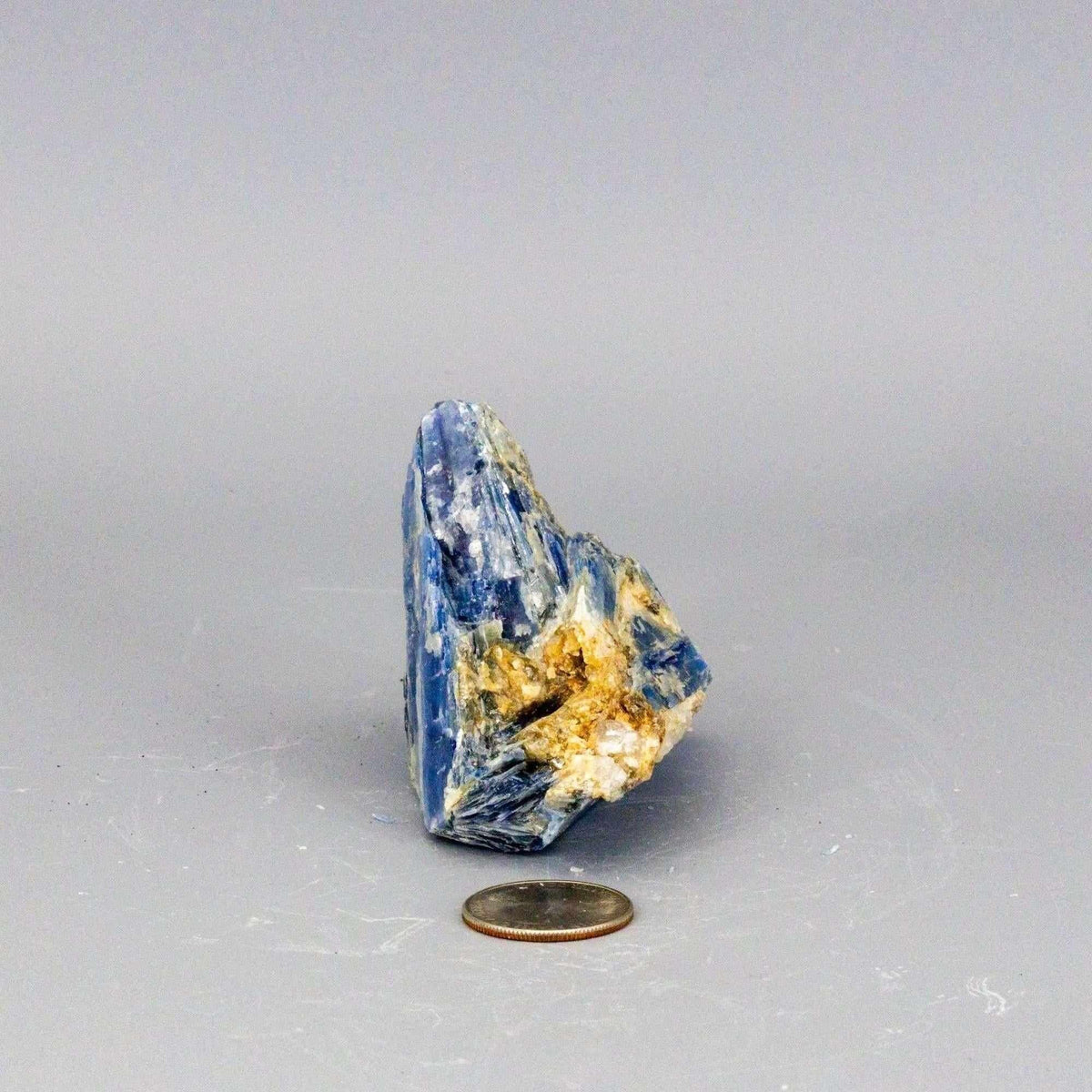 Blue Kyanite Crystal Blades in Clear Quartz Cluster