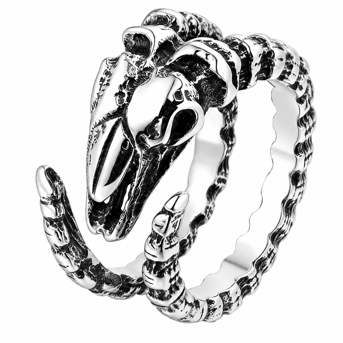Animal Head Skeleton Ram Ring – Stainless Steel
