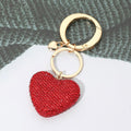 Rhinestone Pave Heart Keychain Bag Charm