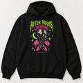 After Hours Creature BazaarBoi black hoodie concept with bat and disco ball