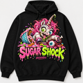 Sugar Shock original horror unicorn black hoodie concept by BazaarBoi