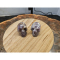 Dream Amethyst Crystal Skull Pair — Purple-White Banding, 93g