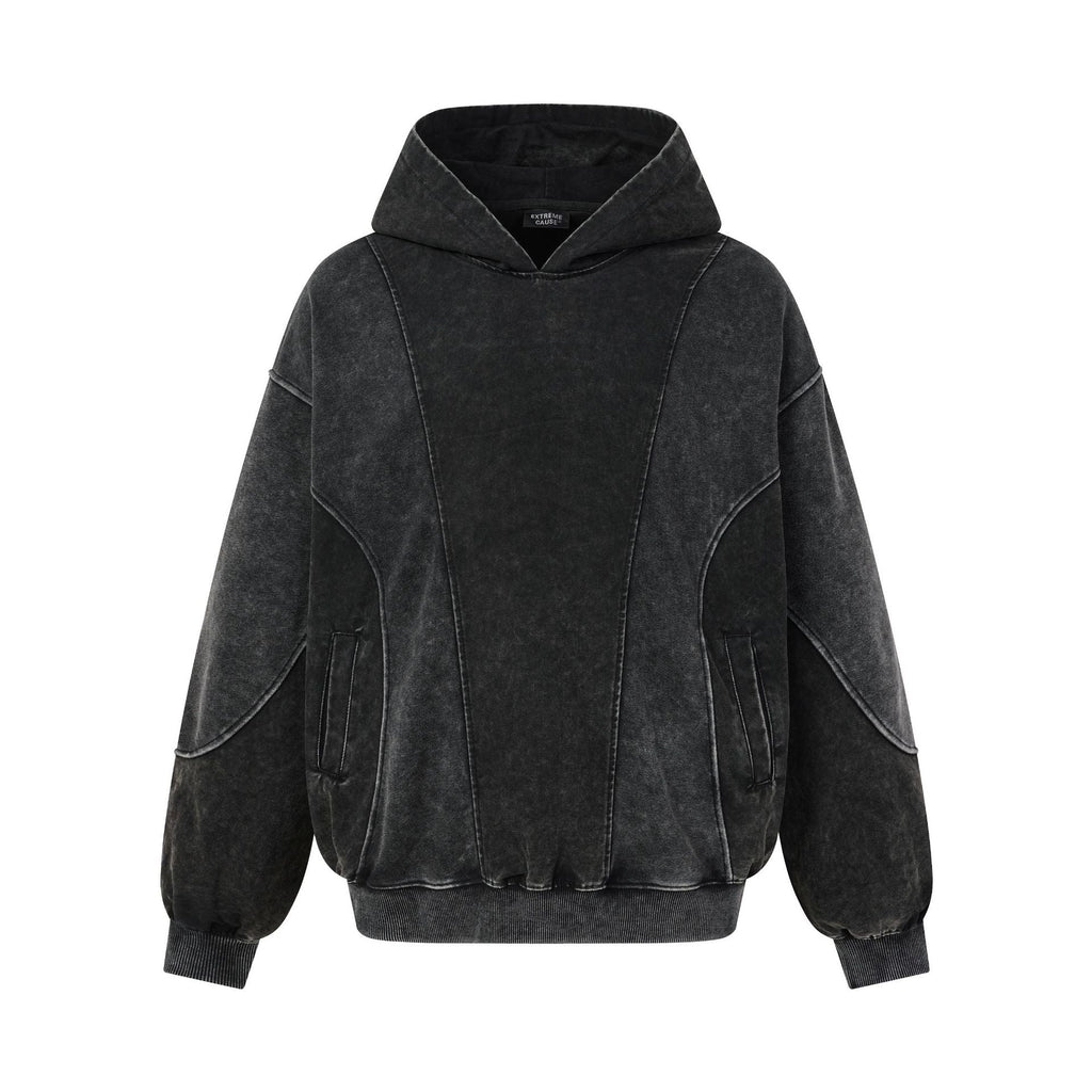 Street-style Outfit Featuring A Deconstructed Washed-and-distressed Vintage-textured Hoodie