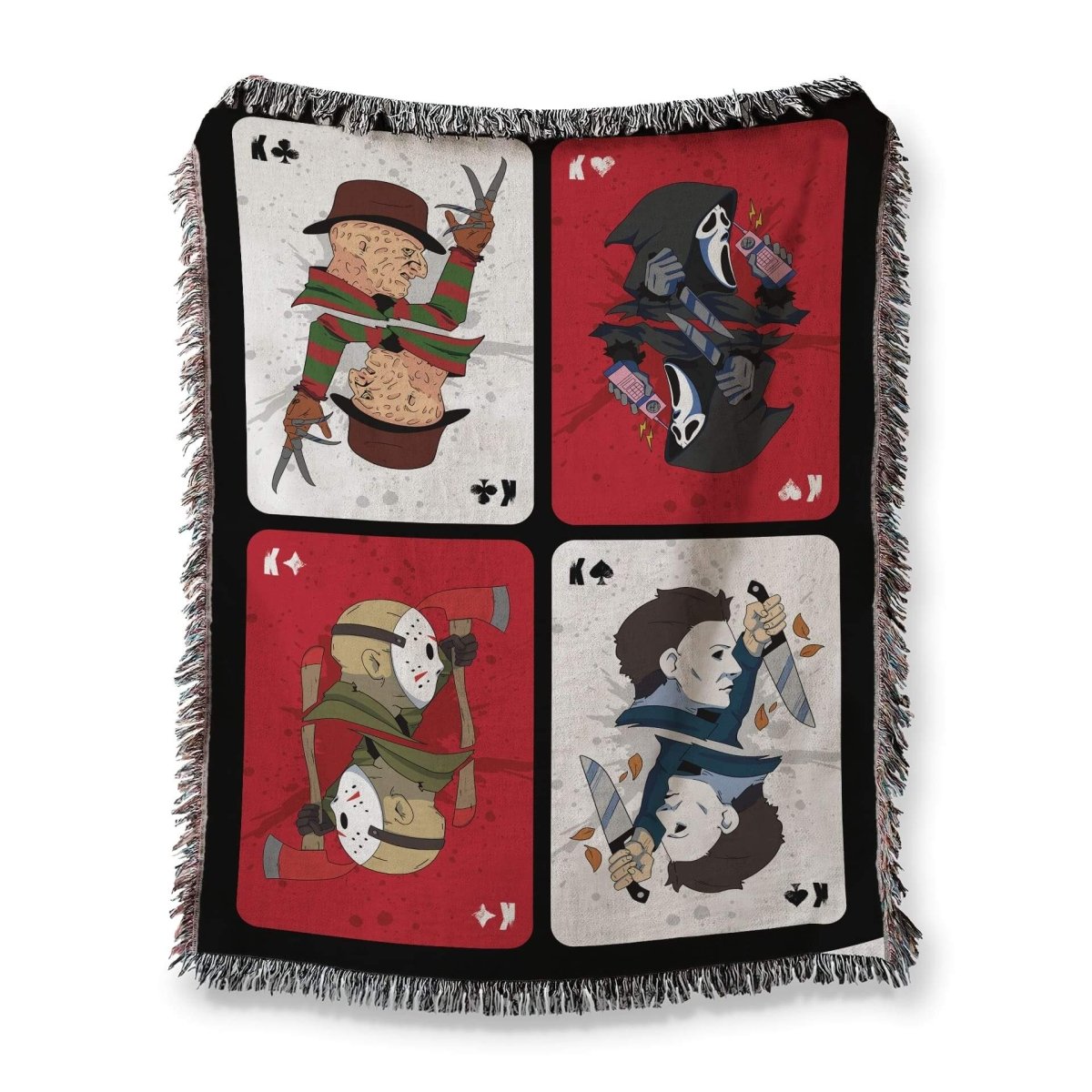 Horror Card Tapestry Throw Blanket (50x60 Inches)